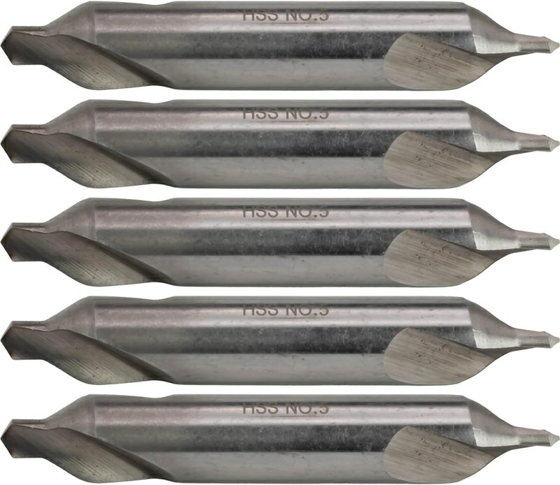 CME Tools CME 5 pcs M2 High-Speed Steel Center Drills, No. 5 Size - Image 1